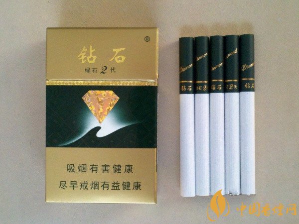 绿钻石烟多少钱一包 钻石香烟绿石2代(大字版)价格10元/包